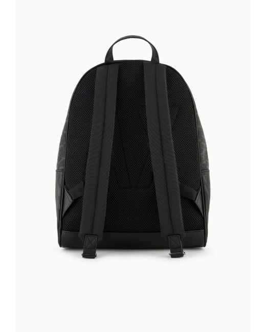Armani Exchange Black A | X Armani Exchange All Over Logo Backpack for men