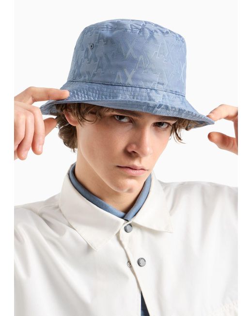 Armani Exchange Blue Bucket Hats for men