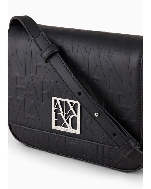 Armani Exchange Black Medium Shoulder Strap With Logo Buckle