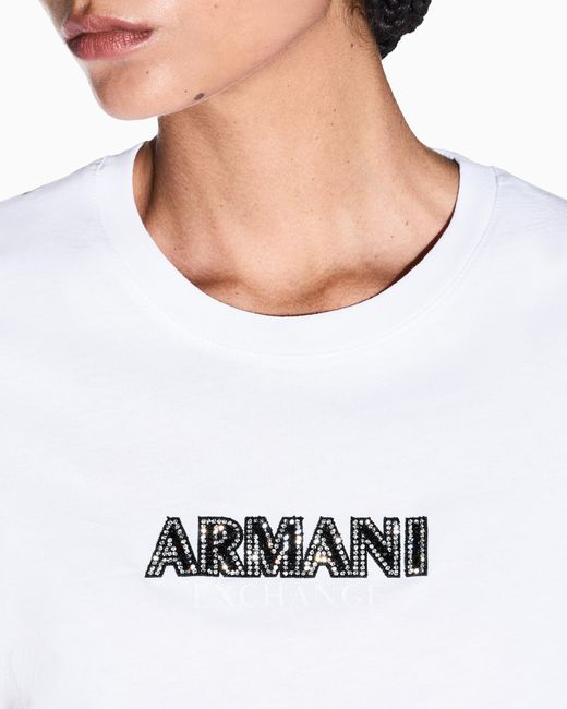 ARMANI EXCHANGE White Slim Fit T-Shirt
