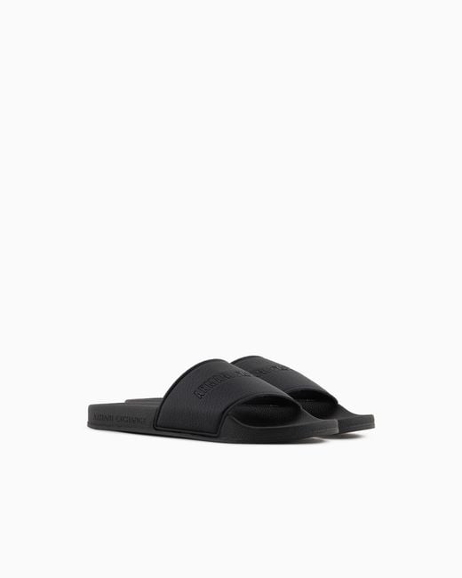 ARMANI EXCHANGE White Slides With Logo for men