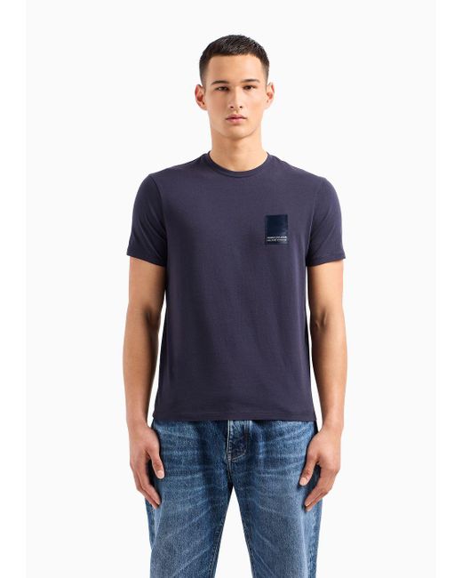 Armani Exchange Blue Asv Regular Fit T-shirt In Organic Cotton for men