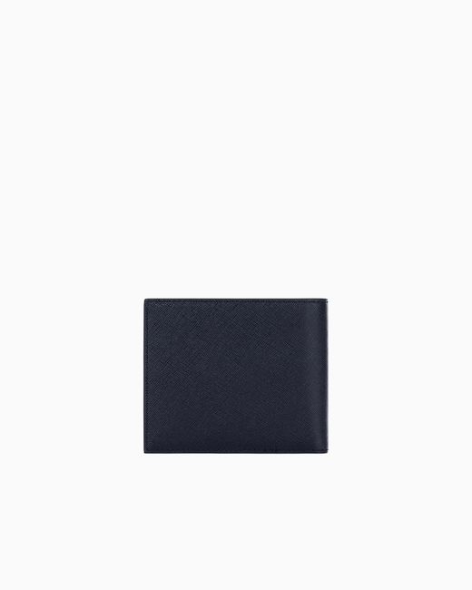 ARMANI EXCHANGE Blue Bifold Wallet With Credit Card Slots for men