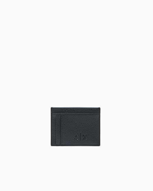 ARMANI EXCHANGE White Cardholder With A Textured Finish And Multiple Card Slots for men