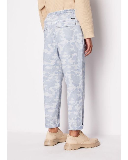 Jeans Regular Fit In Denim Camouflage di Armani Exchange in Blue da Uomo