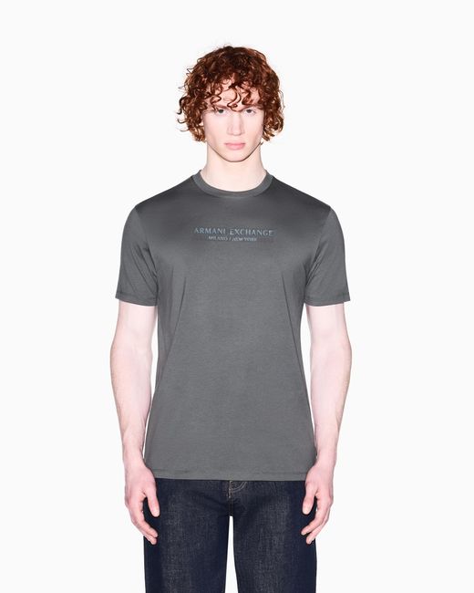 ARMANI EXCHANGE Black Regular Fit T-Shirt for men