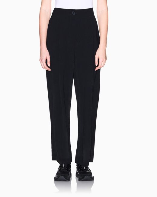 ARMANI EXCHANGE Black Asv Fabric Pleated Trousers