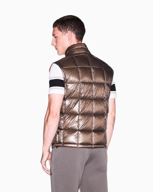ARMANI EXCHANGE Brown Down Jacket Nylon With Down Feather Padding for men