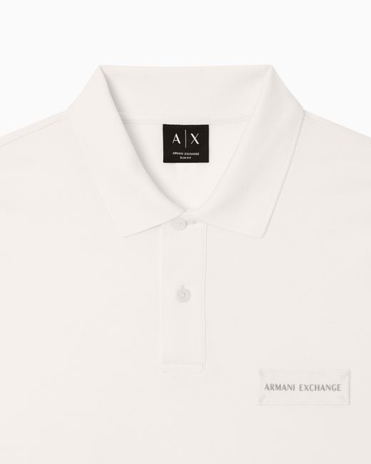 ARMANI EXCHANGE White Cotton Polo Shirt for men
