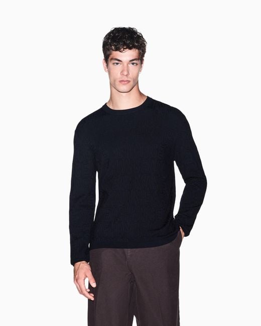 ARMANI EXCHANGE Black Pullover for men
