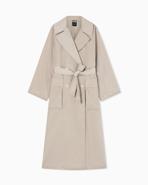 ARMANI EXCHANGE Natural Double-Breasted Trench Coat With Belt