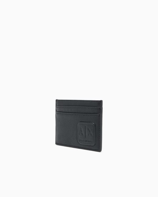 ARMANI EXCHANGE White Smooth Texture Card Holder for men