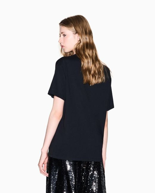 ARMANI EXCHANGE Black T-Shirt Mit Normaler Passform Und Logo