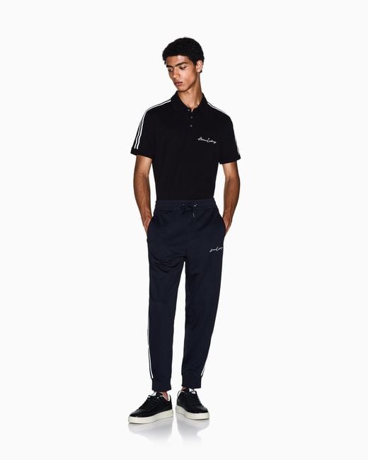 ARMANI EXCHANGE Blue Logo Joggers for men