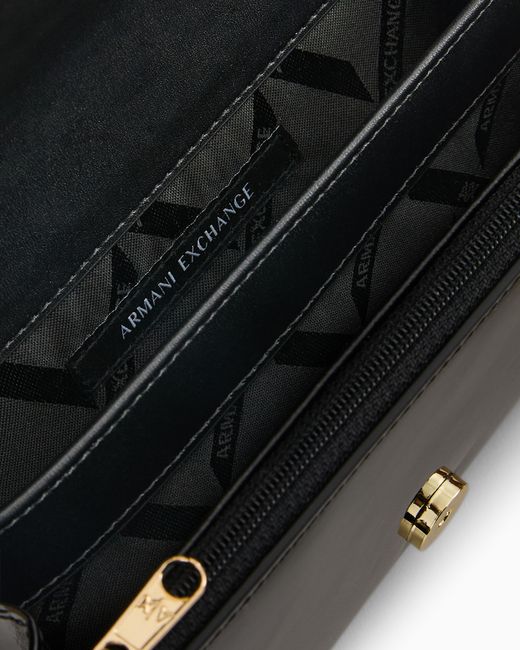 ARMANI EXCHANGE Black Smooth Leather Bifold Wallet