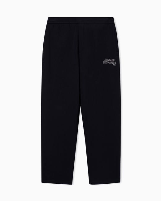 ARMANI EXCHANGE Blue Bonded Stretch Cotton Sports Pants for men
