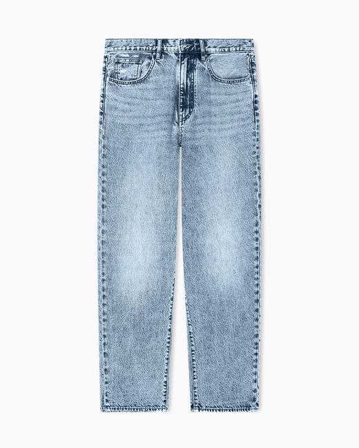 ARMANI EXCHANGE Blue Loose Fit Denim Wash Basic Jeans for men