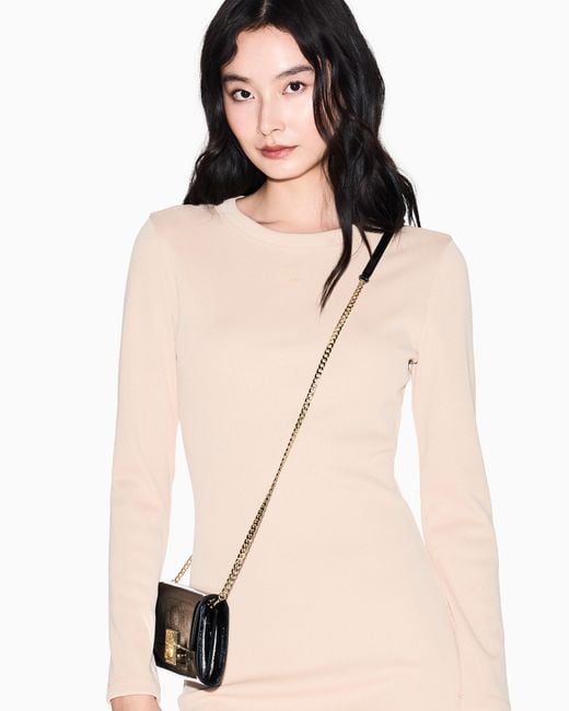 ARMANI EXCHANGE Natural Fitted Midi Dress