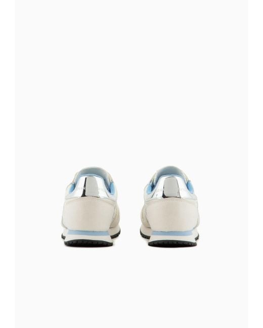 Sneakers In Microfibra Con Logo di Armani Exchange in White