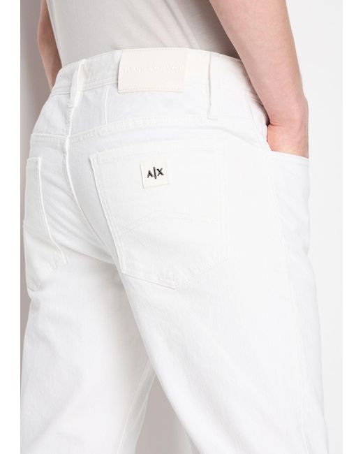 Armani Exchange White Skinny Fit Jeans for men