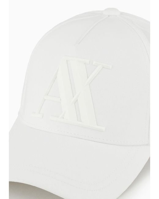 Armani Exchange White Armani Exchange - Rubberised Logo Baseball Cap for men