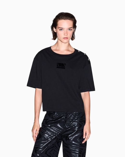 Camisetas Cropped ARMANI EXCHANGE de color Black