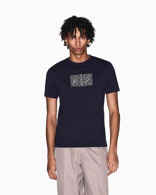 ARMANI EXCHANGE Blue Slim Fit T-Shirt for men