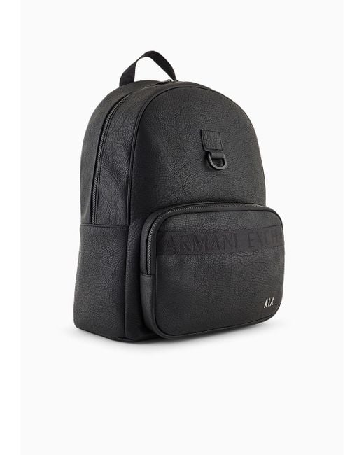 Armani Exchange Black Backpack With Logo Detail for men