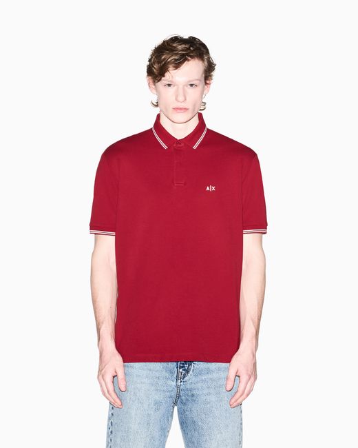 ARMANI EXCHANGE Red Regular Fit Polo Shirt for men