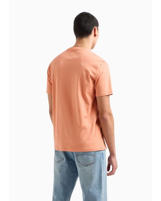Armani Exchange Jersey-t-shirt In Normaler Passform in Orange für Herren