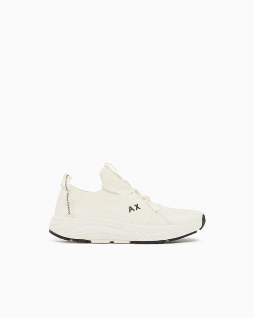 ARMANI EXCHANGE White Sneakers Mad Knit Thermoplastic for men