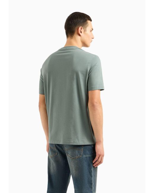 Armani Exchange Green Regular Fit T-shirt With Logo Stripe for men
