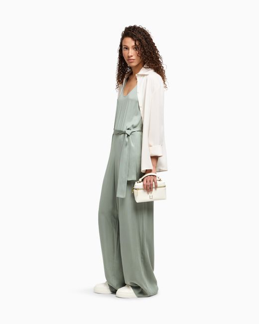 ARMANI EXCHANGE Green Fluid Viscose Jumpsuit