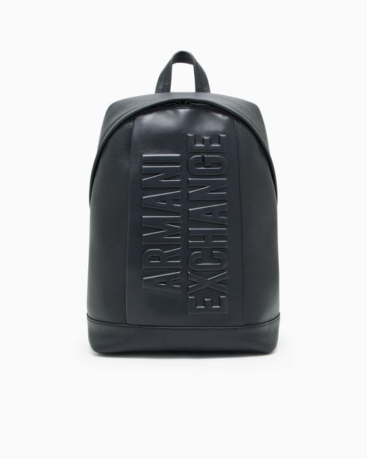 ARMANI EXCHANGE Blue Backpack With Embossed Logo for men
