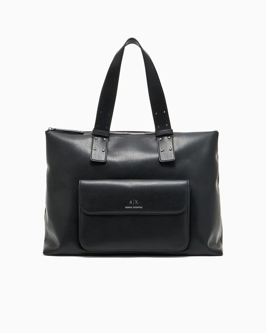Borsa A Mano Con Tasca Esterna di ARMANI EXCHANGE in Black