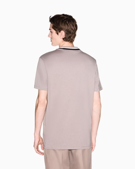ARMANI EXCHANGE Pink Regular Fit T-Shirt With Contrasting Profile for men