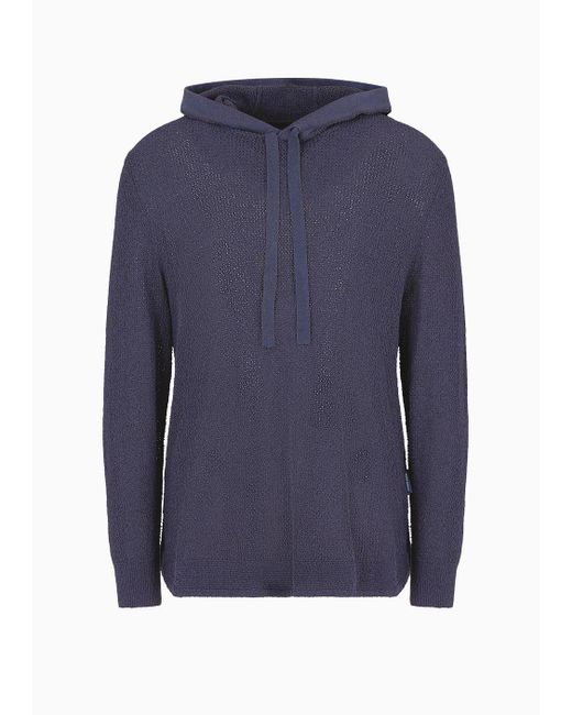 Armani Exchange Blue Asv Organic Cotton Blend Hooded Sweater for men