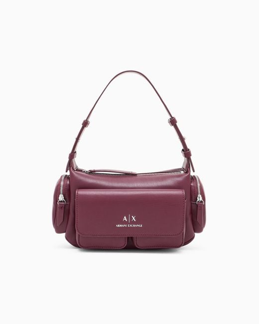 Borsa A Spalla Grande Con Tasche Laterali di ARMANI EXCHANGE in Purple