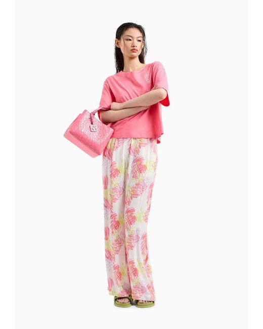 Shopper Avec Logo En Relief Sur Toute La Surface Armani Exchange en coloris Pink