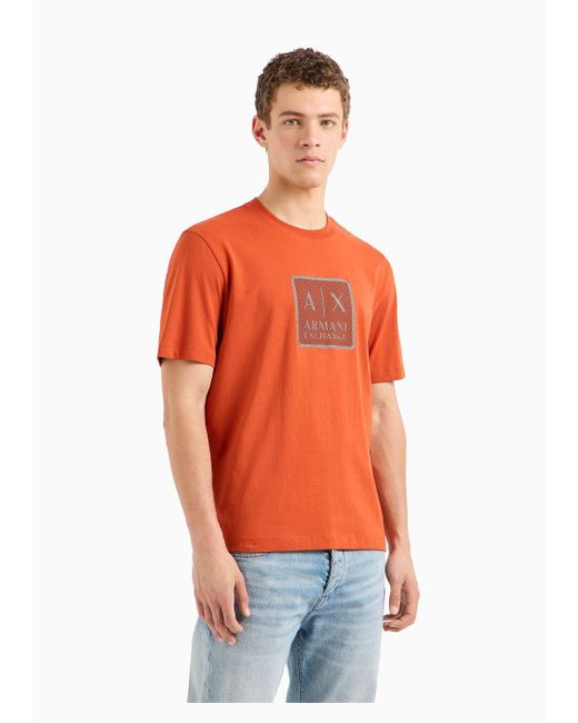 Armani Exchange Orange Regular Fit T-shirts for men