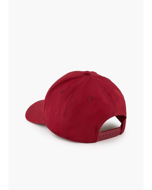Armani Exchange Red Hat With Visor In Asv Organic Cotton for men