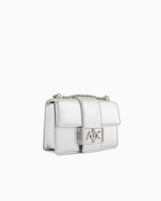 Borsa A Spalla Con Logo Metal di ARMANI EXCHANGE in White