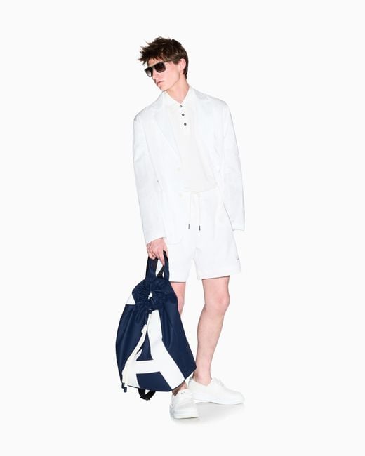 ARMANI EXCHANGE White Cotton Twill Jacket for men