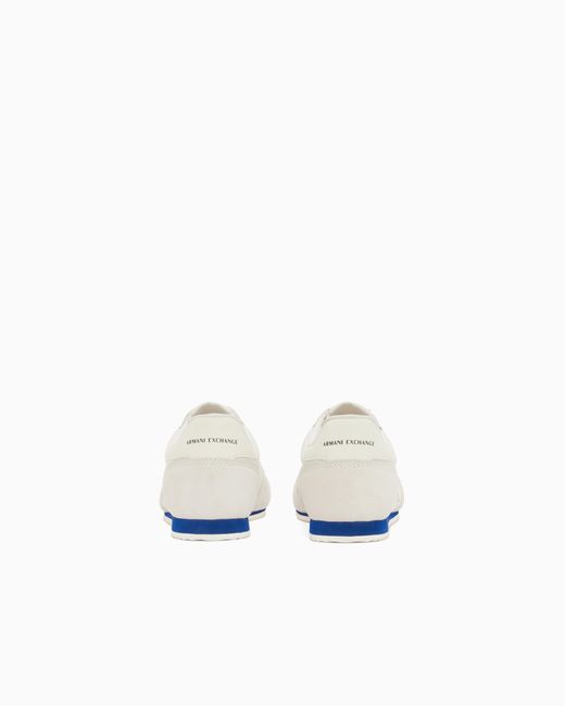 ARMANI EXCHANGE White Lace-Up Sneakers for men