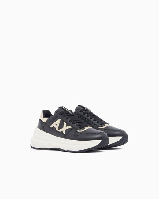 ARMANI EXCHANGE White Sneakers With Metallic Details And Rubber Sole