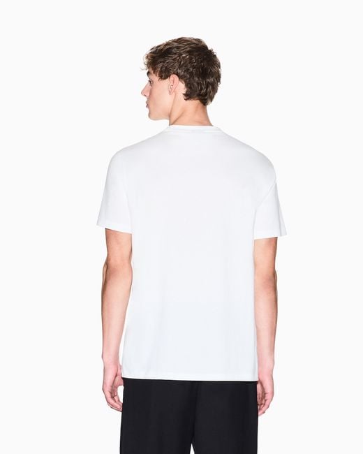 ARMANI EXCHANGE White Regular Fit Cotton T-Shirt for men