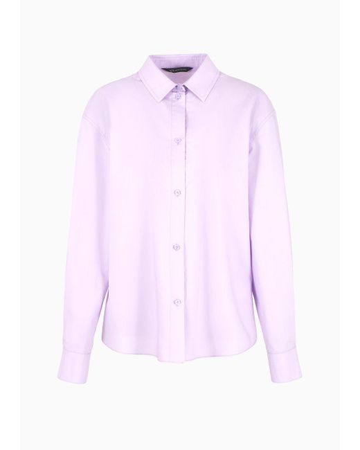 Camicia Slim Fit In Popeline Di Cotone di Armani Exchange in Pink