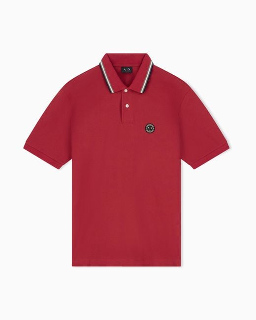 ARMANI EXCHANGE Red Regular Fit Polo Shirt for men