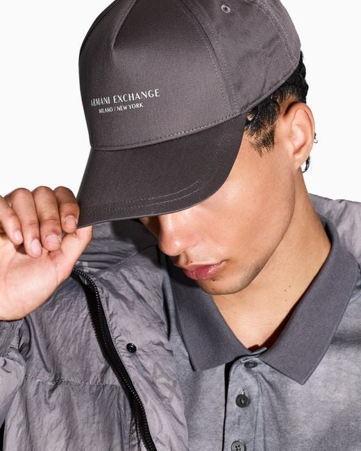 Gorra Con Visera Y Logotipo De Nueva York ARMANI EXCHANGE de hombre de color Gray