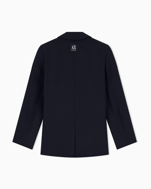 ARMANI EXCHANGE Black Single-Breasted Oversized Jacket With One Button
